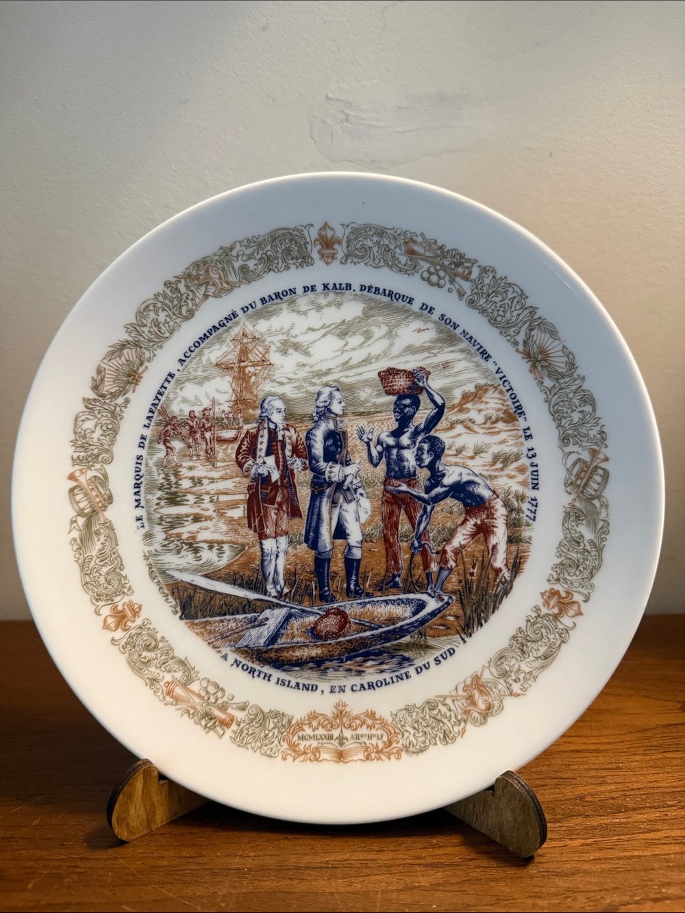 Limoges Lafayette Legacy Plate: Marquis & Baron Arrival Scene